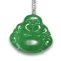 A jadeite and diamond Laughing Buddha pendant