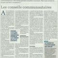 Conseils communautaires: compétences, fonction, pouvoirs des communautés (article de presse La Terre)