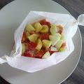 Un tour en cuisine 166: Papillote de fruits au salidou