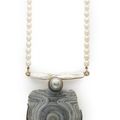 Collier calcédoine, perle de culture et perle keshi, par Jean Vendome