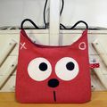 Sac enfant chat rouge rose