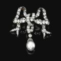 Pearl and diamond brooch, circa 1860
