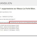 Avaries techniques sur des trains de la ligne P Meaux/La Ferté Milon (suite)
