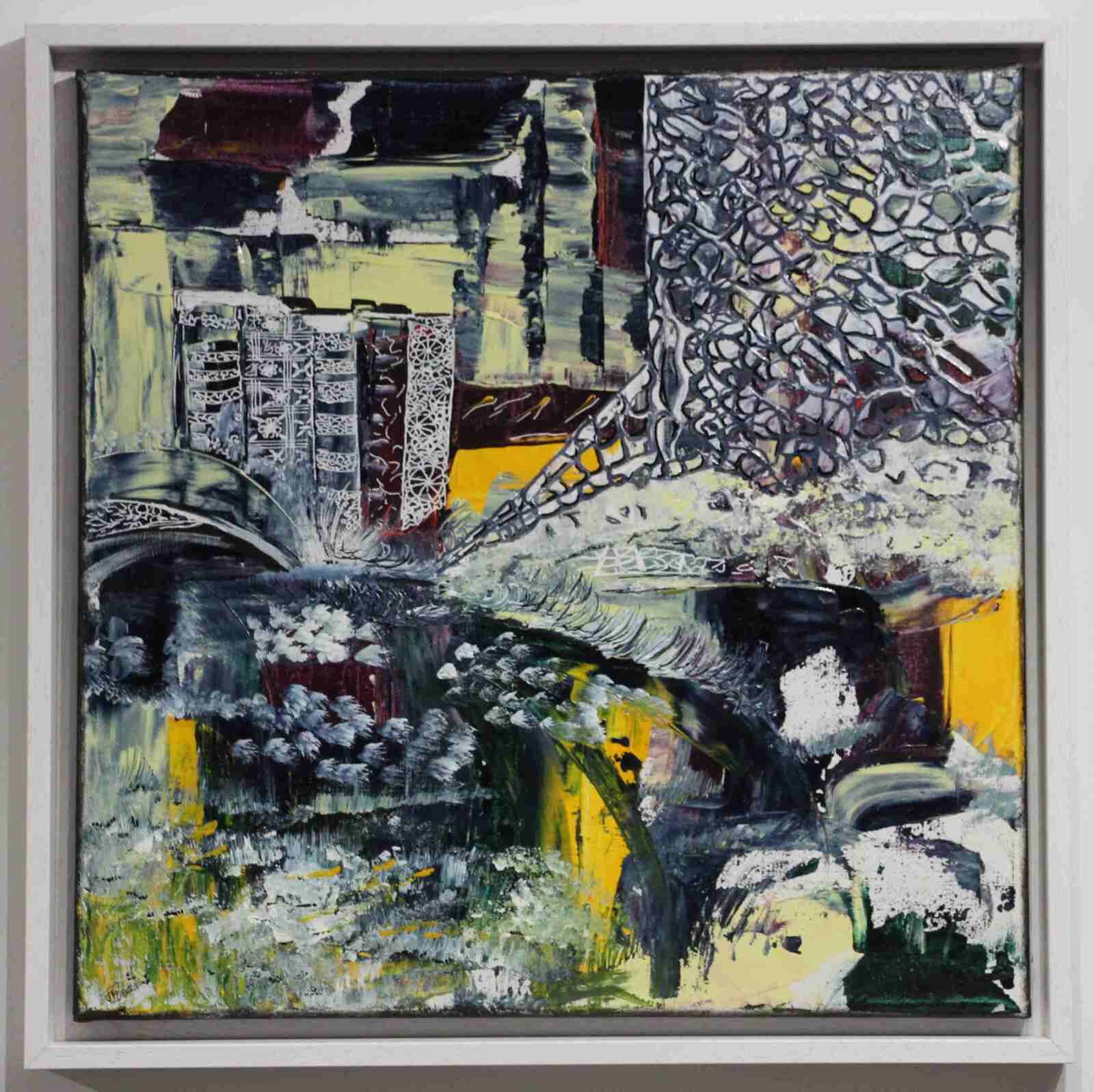 Dentelle de béton-acryl 2015- cadre blanc- 40X40cm- (n°33),