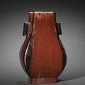 A flambé red glazed fanghu, Guangxu six-character mark and of the period