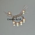 BRACELET A NOUER LIN ET PERLES NACREES BEIGE