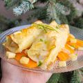 ...Cannelloni rapide et facile au poulet, aux graines de tournesols et cumin, Raclette de Savoie IGP et carottes au bouillon ...