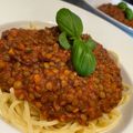 Spaghettis Bolognaise végétarienne