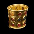 Important bracelet manchette à charnières en or serti de vingt-quatre intailles principalement antiques