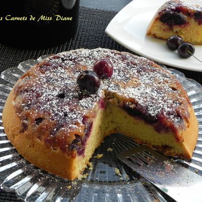 Gâteau renversé aux cerises, sans gluten et sans lactose