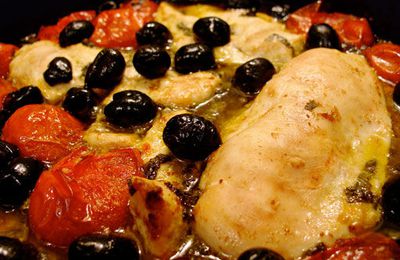 Poulet aux olives et tomates cerise ou une trève après noël et nouvel an