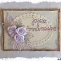 cARTe scrappée shabby mauve