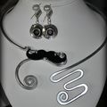 COMMANDE COLLIER ALU MOUSTACHE & BOUCLES D'OREILLE TASSE DE CAFE