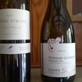 Entre-Deux-Mers : Turcaud blanc 2017, Castillon-Côtes de Bordeaux : Alcée 2012, Fanny Sabre Pommard Charmot 2014