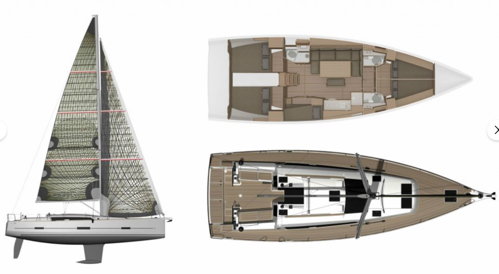 Plan d'aménagement du Dufour 460 Grand Large