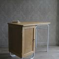 Bureau maître d'école bois ciré/ blanc (Vendu)