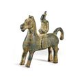 A rare small bronze equestrian group, Han dynasty (206 BC - 220 AD)