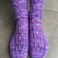 Mon tricot de mars : les chaussettes Indigo Leaves