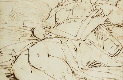Luca Cambiaso (Moneglia 1527 - Madrid 1585), Etude pour une Sybille