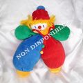 Doudou Peluche Clown Rouge Vert Bleu Blanc Collerette Jaune Hochet Moulin Roty