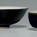 Two brownish-black and white-glazed pottery bowls,Song dynasty, 12th-13th century