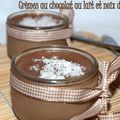 Crèmes au chocolat au lait et noix de coco