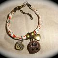 Bracelet biais simple cookies bronze