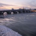 Pose longue sur Loire gelée