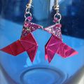 VENDUES - Origami - Boucles d'oreilles Cocottes roses