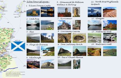 Carte de quelques sites touristiques