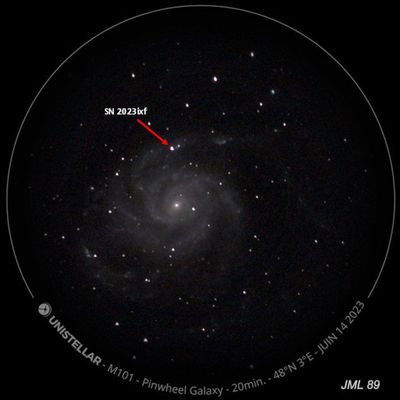 Une supernova découverte dans la galaxie du Moulinet (M101)