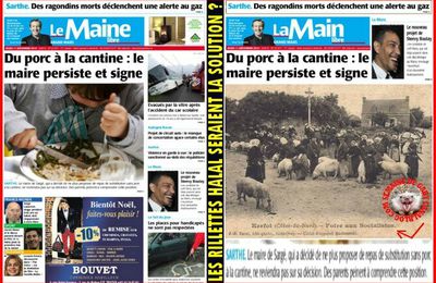 PRESSE DU JOUR : PAS DE COCHONNERIES DANS LES ECOLES AU PAYS DES RILLETTES ? UTILITE D'UNE ENQUÊTE PUBLIQUE