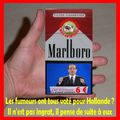 LES FUMEURS SONT LES PREMIERS ENFUMES AVEC UNE HAUSSE DU PAQUET DE CIGARETTES, SI SARKOZY FUMAIT HOLLANDE NE FUME PAS...