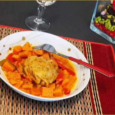 Poulet pâte de curry rouge