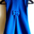 Robe chasuble forme trapèze bleu roi 6 ans. Esprit Vintage !