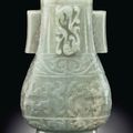 A greyish-green jade archaistic vase, Ming dynasty (1368-1644)