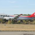 Aéroport: Toulouse-Blagnac(TLS-LFBO): Cargolux: Boeing 747-4R7F/SCD: LX-SCV: MSN:29733/1281. STYCKER "45 YEARS 1970-2015".