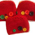 Bonnets de laine enfant : modèle "P'tits boutons"