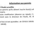Organisation Etude Surveillée 2015/2016
