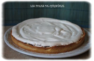 Tarte rhubarb abricots curd meringuée