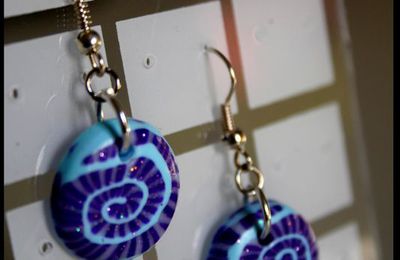 Boucles d'oreilles "...tourbillon bleu..."