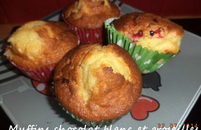 Muffins chocolat blanc et groseilles