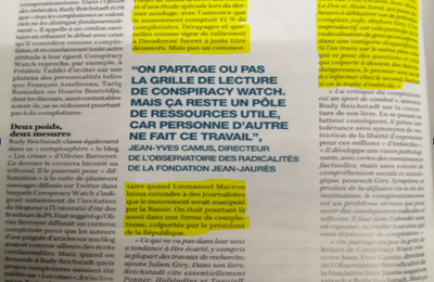 Le biais idéologique du site "Conspiracy Watch" dénoncé par Marianne