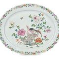 A Chinese famille rose oblong meat dish. Qianlong period (1736-95) 