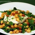 Lieu jaune étuvé, ragoût de cocos de Paimpol au chorizo d'après Alexandre Bourdas