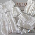 TUTO tricot bb BOUTIQUE bebe modele layette bébé et patron a tricoter Explications brassière, bonnet, bloomer, chaussons