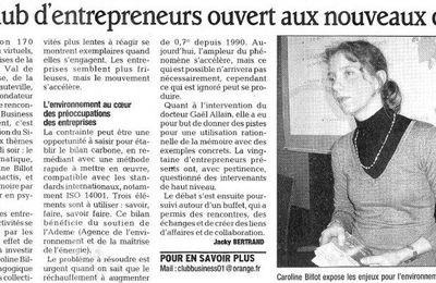 Article du Dauphiné Libéré - 8 décembre 2007
