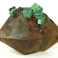Metazeunerite on Smoky Quartz, Namibia