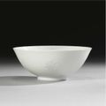 A White-Glazed Floral Medallion Bowl, Qianlong Seal Mark and Period (1736-1795)