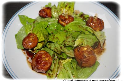 SALADE DE LAITUE AUX SAINT-JACQUES MARINEES